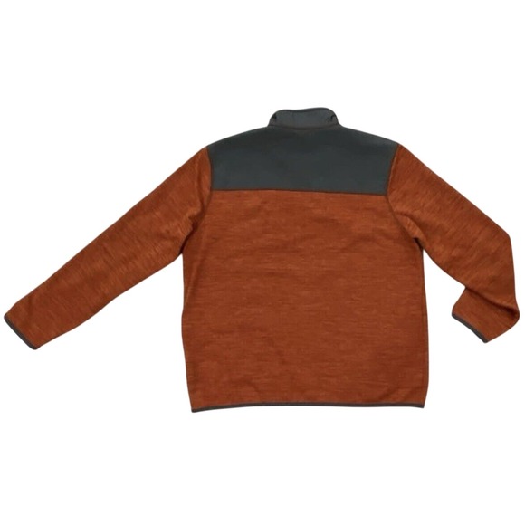 G.H. Bass & Co. Men's 1/4 Snap Pullover Fleece Sweatshirt XL Tall Orange Gray - Picture 3 of 5